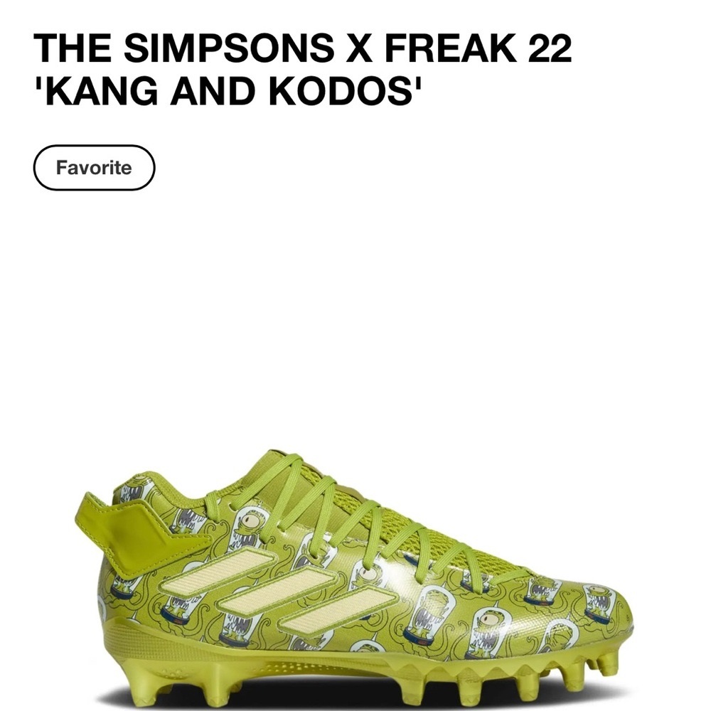 adidas Men's Freak 22 Simpsons Kang and Kodos Football Cleats size 13 men’s